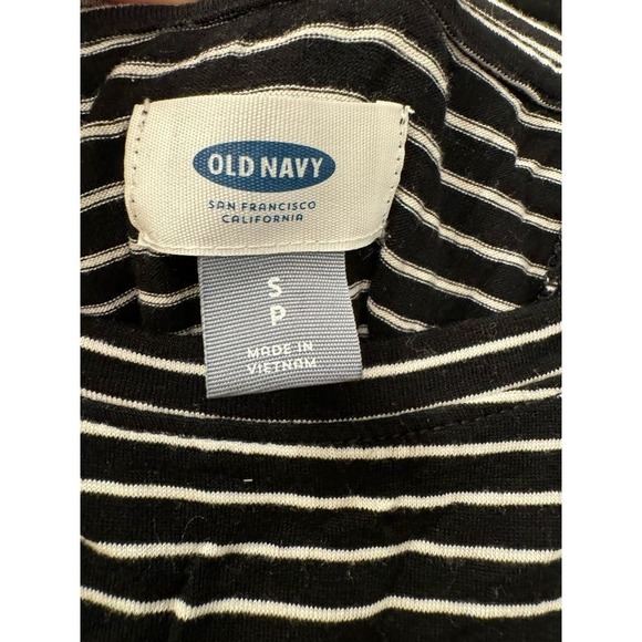 Old Navy Black White Striped Vent Back Small Tank Top - Picture 3 of 5
